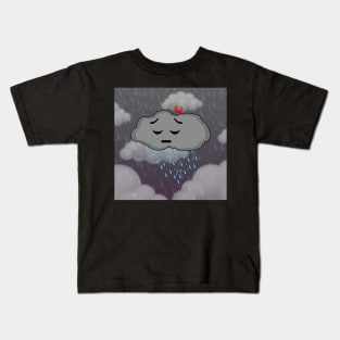Fantasy Raining Cloud And Sad Kids T-Shirt